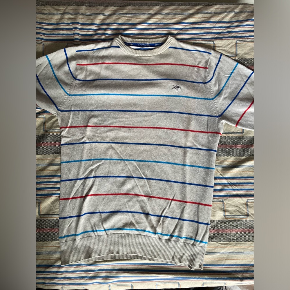 Animal Bikes stripe sweater, medium, gray
